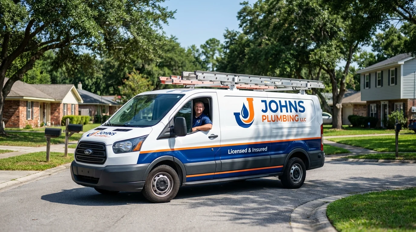 Johns Plumbing LLC service van in Unionville, MO